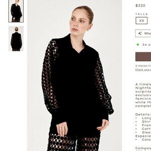 NWT Especia Button Down Lace Top. Size Small